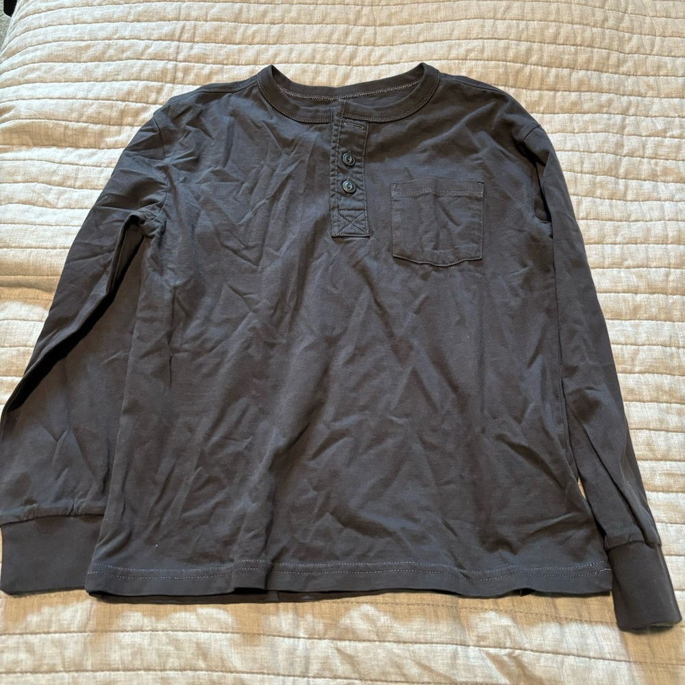 NWT Gap Black Long Sleeve Henley Tshirt